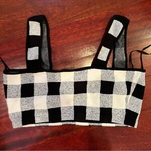 Black and White Checked Theory crop top size Large